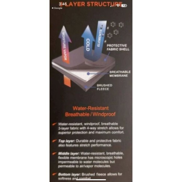 Kirkland Signature Men's Medium 3-Layer Water Resistance Jacket Dark Blue Zip Up - Picture 5 of 11